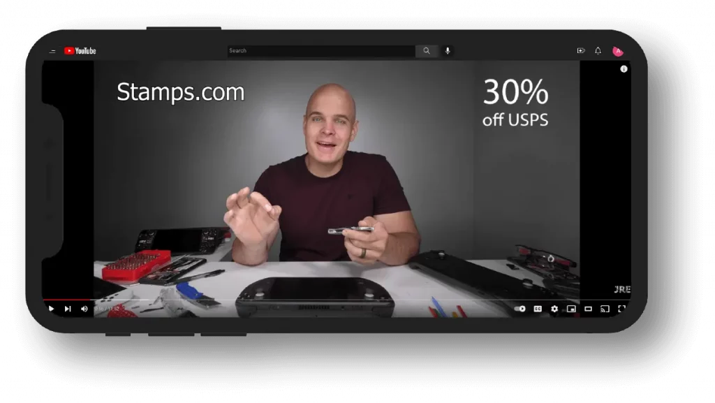 Video podcast marketing example from JerryRigEverything